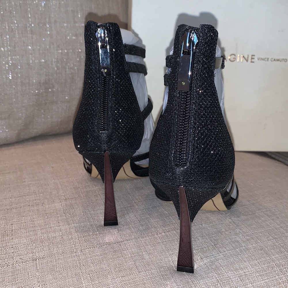 4️⃣9️⃣Vince Camuto Imagine /Sparkle Black Strappy Sandal - Picture 6 of 9